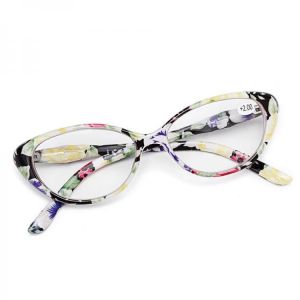 Women Fashion Cat Eye Frame Presbyopic Glasses Floral Ultra-Light Reading Glasses