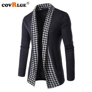 Covrlge New Autumn Winter Classic Cuff Knit Cardigan Men&#39;s Sweaters High Quality Men Knitted Coats Male Knitwears MZL046