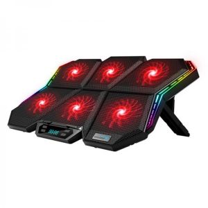 Coolcold Laptop Cooling Pads Gaming RGB Laptop Cooler For 12-17 inch Led Screen Notebook Cooler Stand with Six Fan and 2 USB Ports