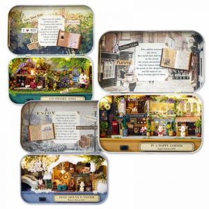 friends for good moments משחקים למשפחה Cuteroom Old Times Trilogy DIY Box Theatre Dollhouse Miniature Tin Box Doll House With LED Light Extra Gift