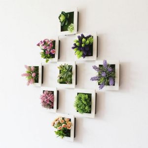 15*15*3 Removable Artificial Flower Plant Frame DIY Wall Decor Frames 3D Wall Sticker Frame for Room Decoration Home Decor