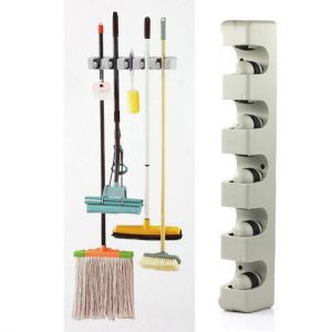 Kitchen Organizer 3/4/5 Position Wall Mounted Shelf Storage Holder for Mop Brush Broom Mops Hanger ABS Home Organizer